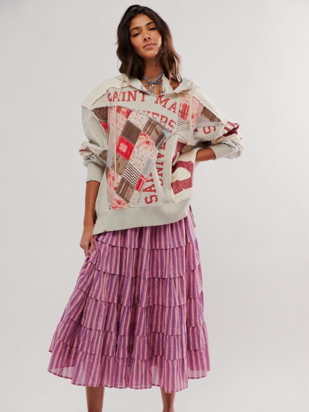 FREE PEOPLE Legacy Patchwork Hoodie